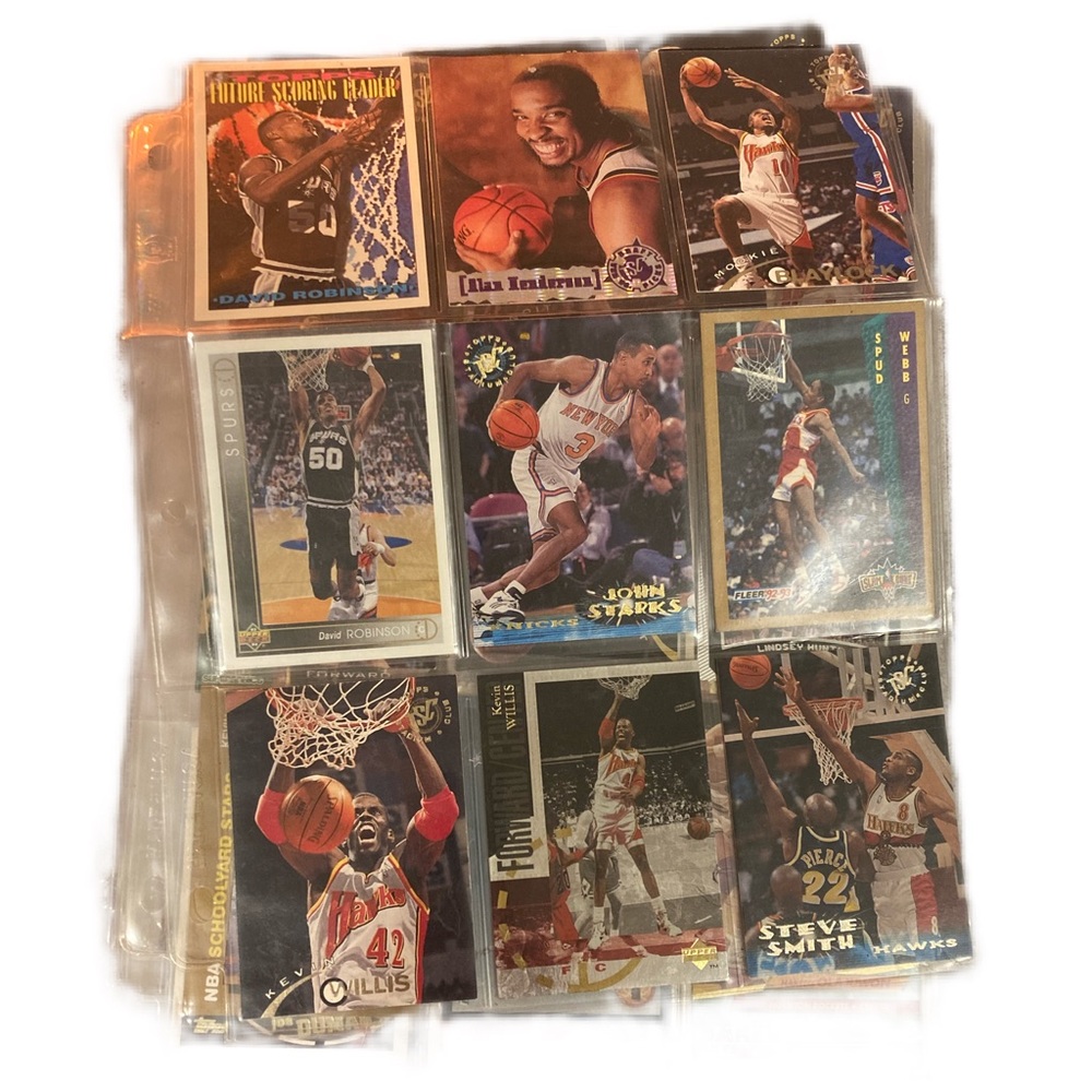 Nba vintage cards stack of 18 sleeves of cards